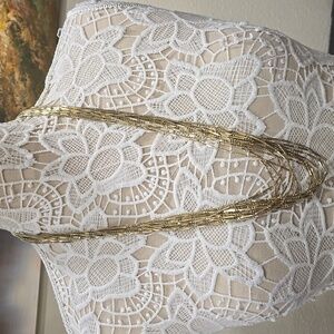 Coldwater Creek 14 Multi Strand Gold Tone Cylinder Chain